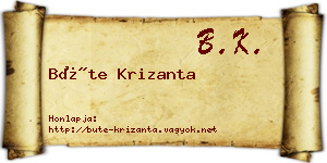 Büte Krizanta névjegykártya